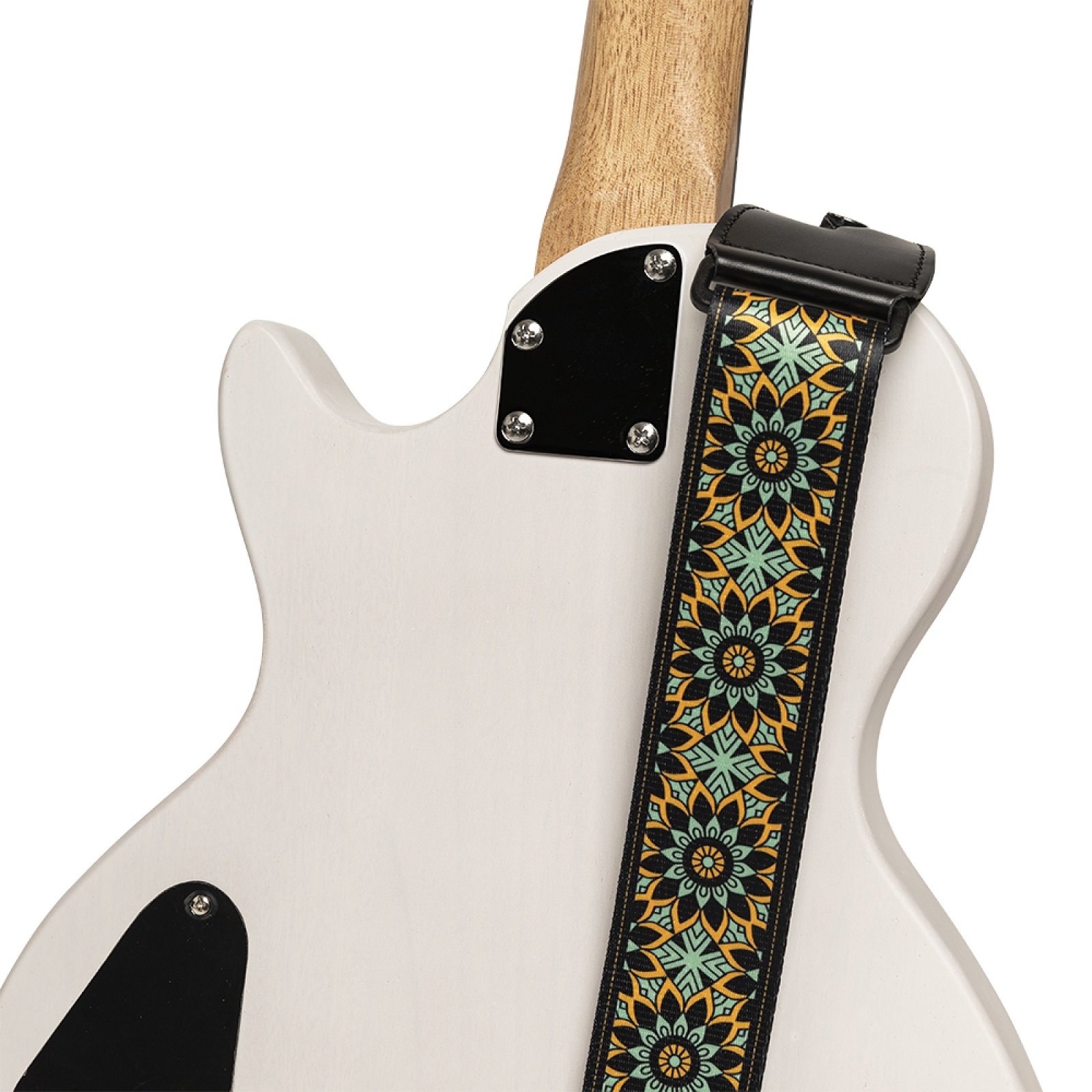 Terylen-Gitarrengurt mit Mandala-Muster, grün
