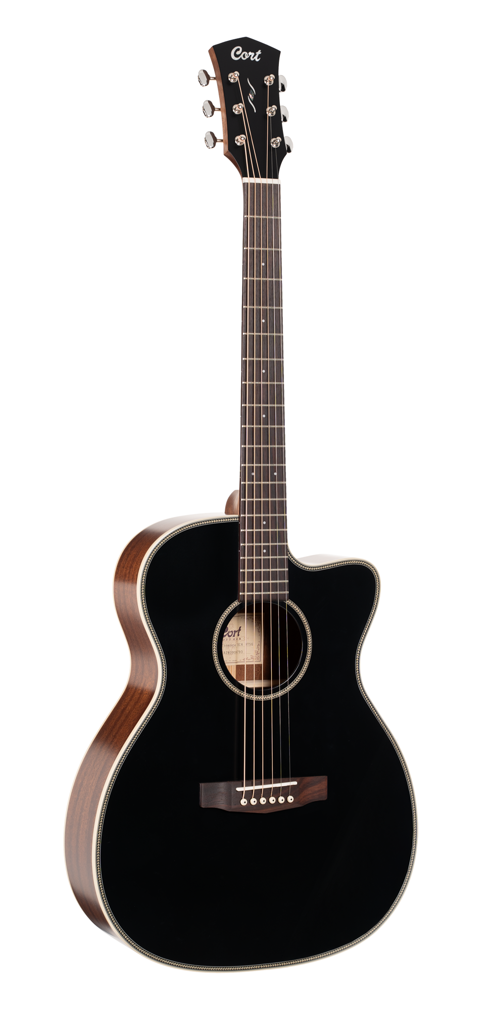 Essence OC4 Akustikgitarre Black Top Natur Semi Gloss