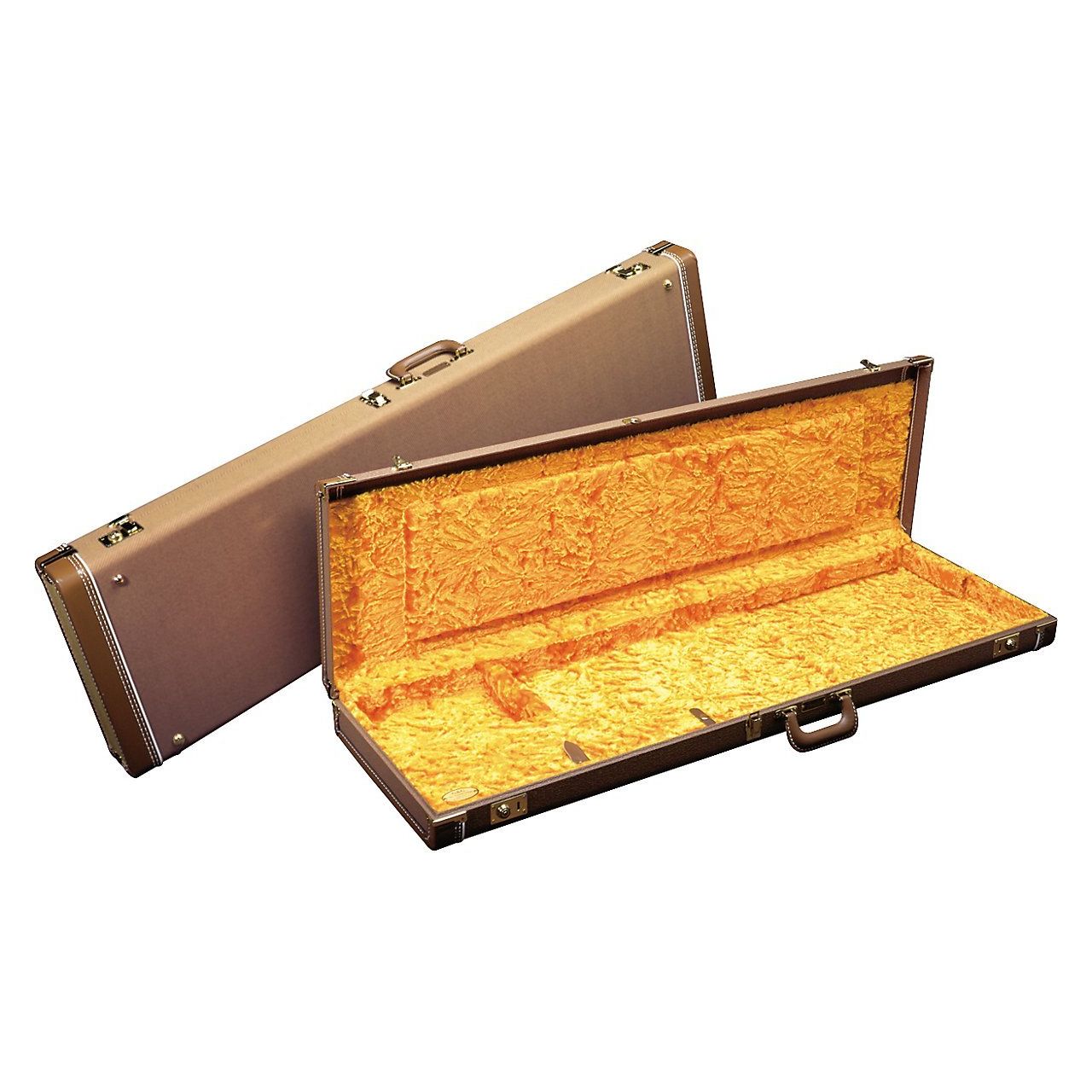 Precision Bass® Multi-Fit Hardshell Case, Brown w/ Gold Plush Interior