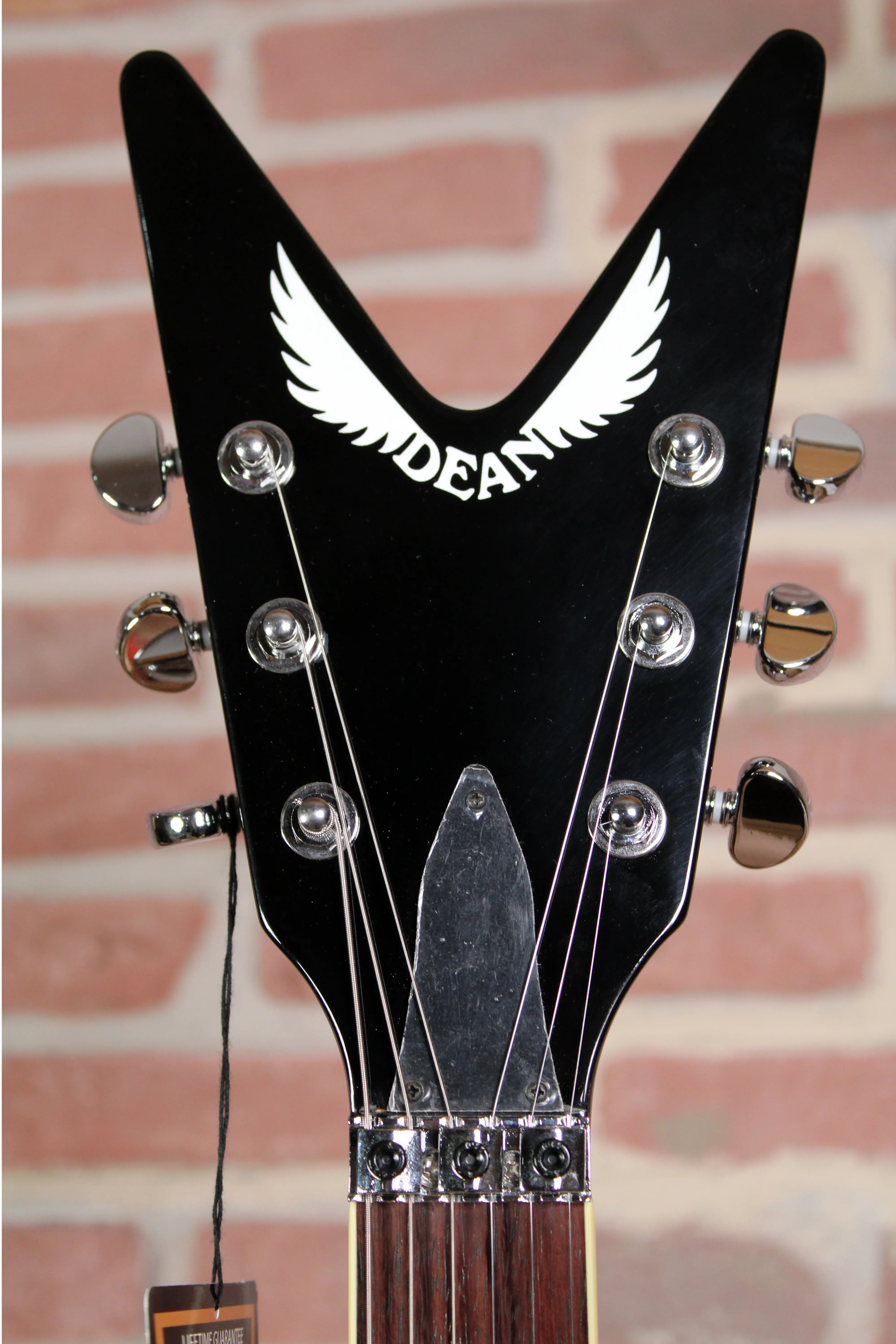 Dean Guitars ML 79 Floyd Flame Top - Kopfplatte in frontaler Ansicht