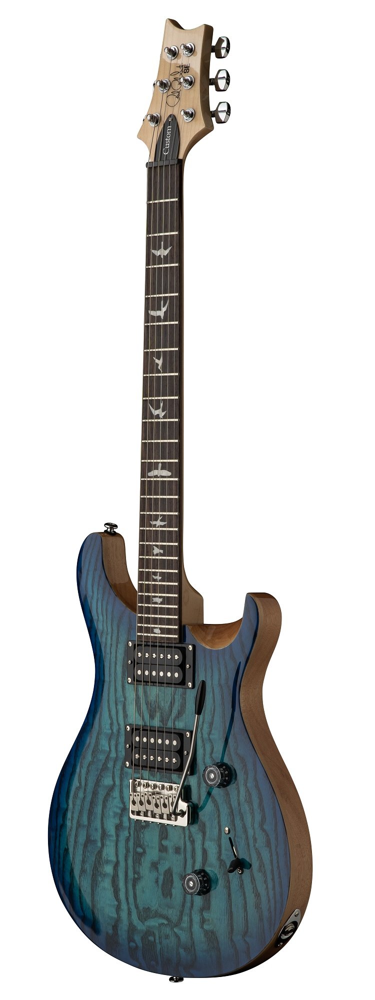 PRS SE Exotic Custom 24 Swamp Ash Burl, Lake Blue 