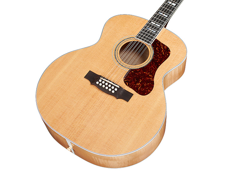 Akustikgitarre, 12-saitig, Naturholz, Palisander-Schlagbrett, Cutaway-Korpus