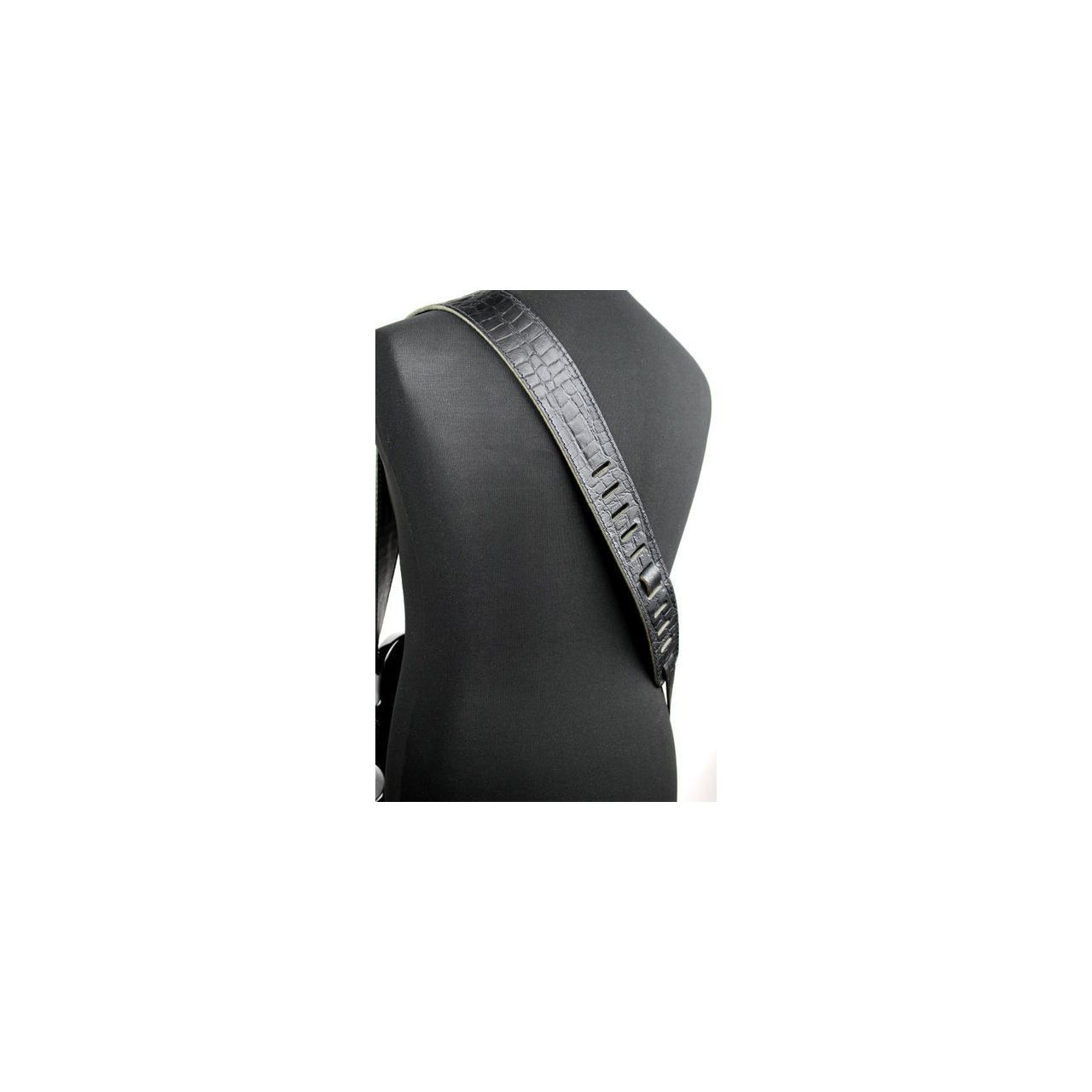 1488 Raw II Contour Croc schwarz - Gitarrengurt, Made in Germany