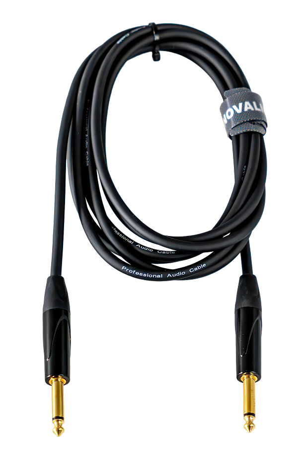 Audiokabel, Instrumentenkabel, schwarzes Kabel, Klinkenstecker, vergoldete Stecker