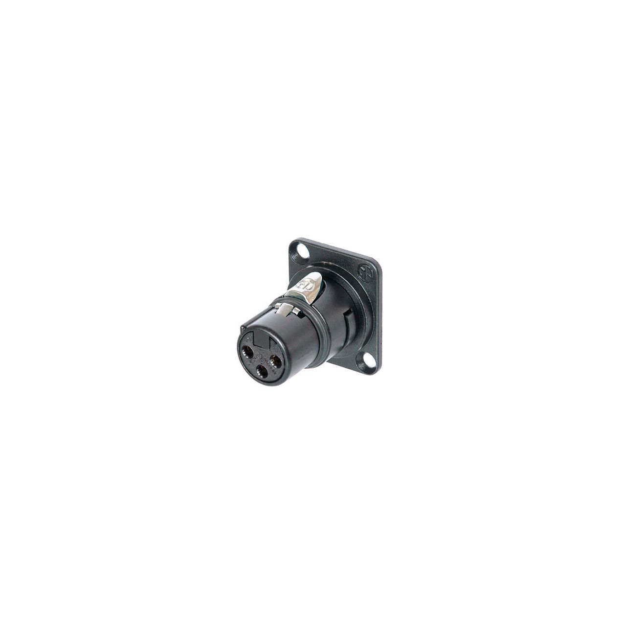 NM3FD-B - XLR Buchsen-Modul, D-Form, schwarz beschichtet, Lötkontakte