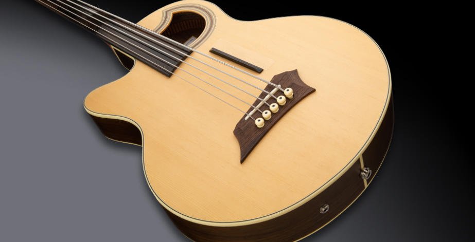 RockBass Alien Deluxe Hybrid Thinline, Lefthand, 5-String, Fretless - Natural Transparent Satin