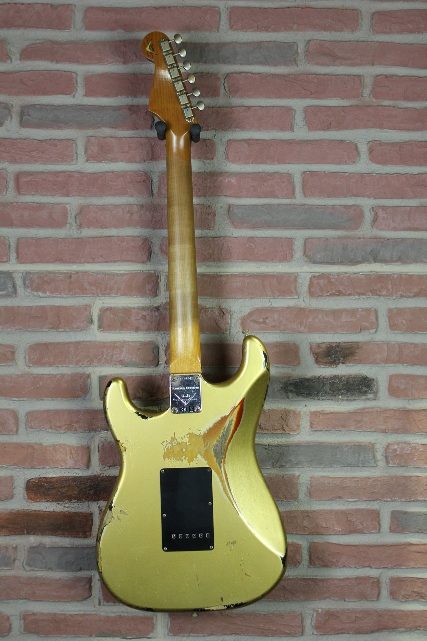 Ltd Dual-Mag II Stratocaster, Aged Azitec Gold Over 3-Color Sunburst