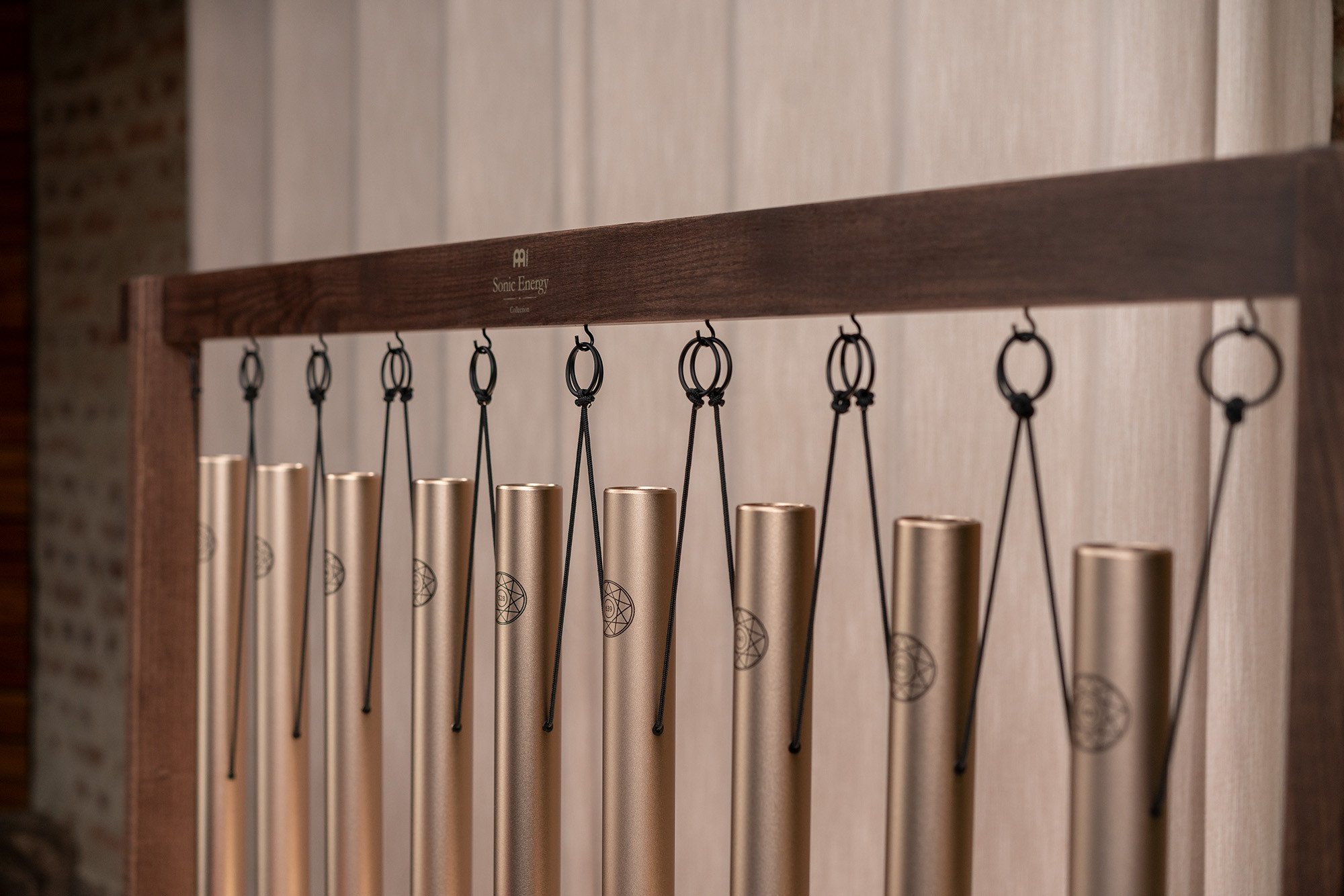 Sound Bath Tube Chime Solfeggio Set, Champagnergold 9 teilig