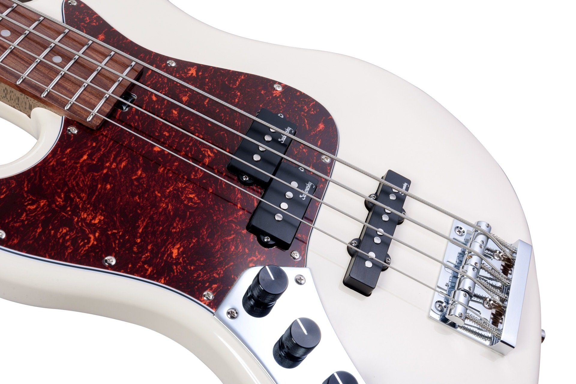 MetroExpress 21-Fret Hybrid P/J Bass, Morado Fingerboard, Lefthand, 4-String - Solid Olympic White H