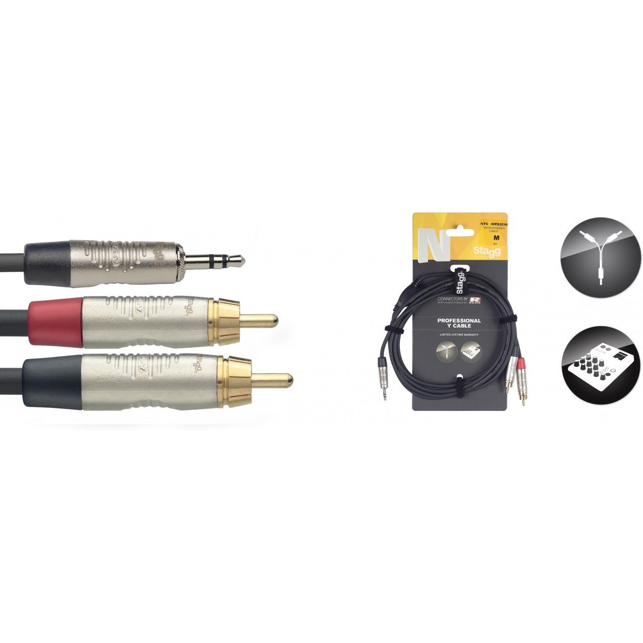 Y-Kabel - mKlinke(st)/2x mCinch - 6m