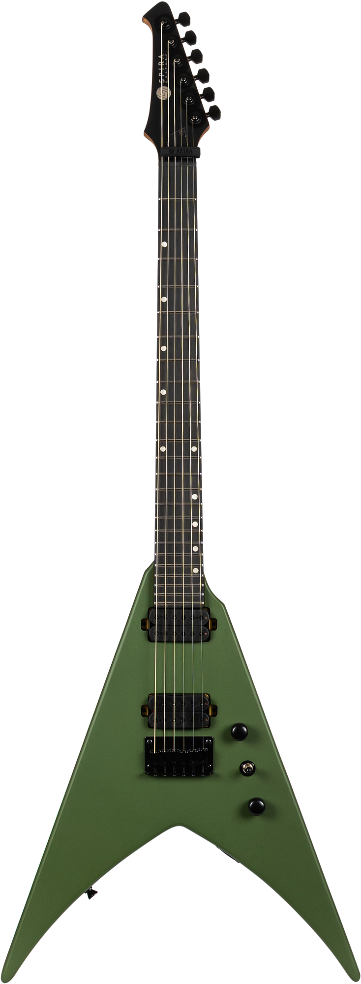 Spira V-400 E-Gitarre – grüne V-Form mit Satin-Finish
