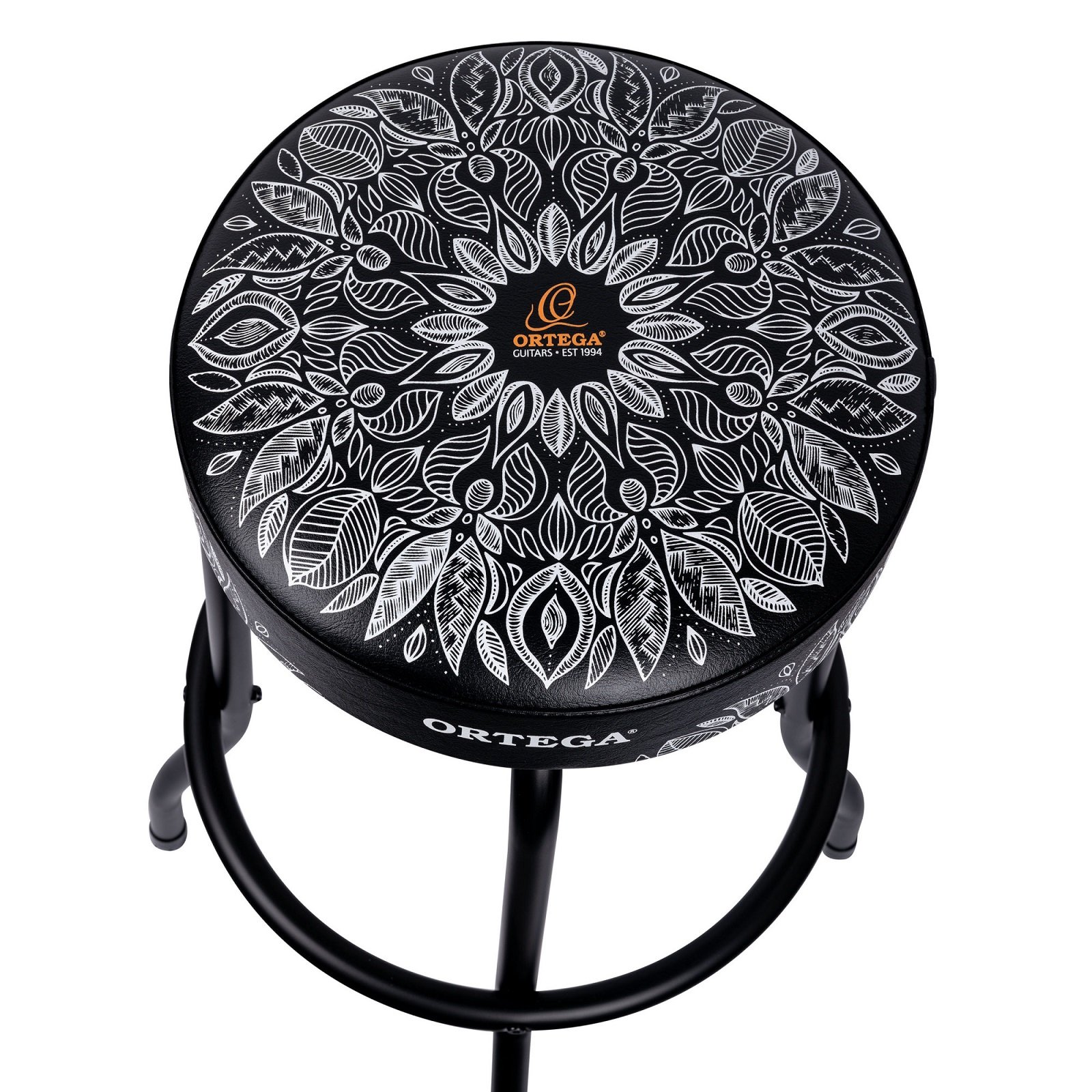 Bar Stool - 30" weißes Kaleidoskop / Black Hardware