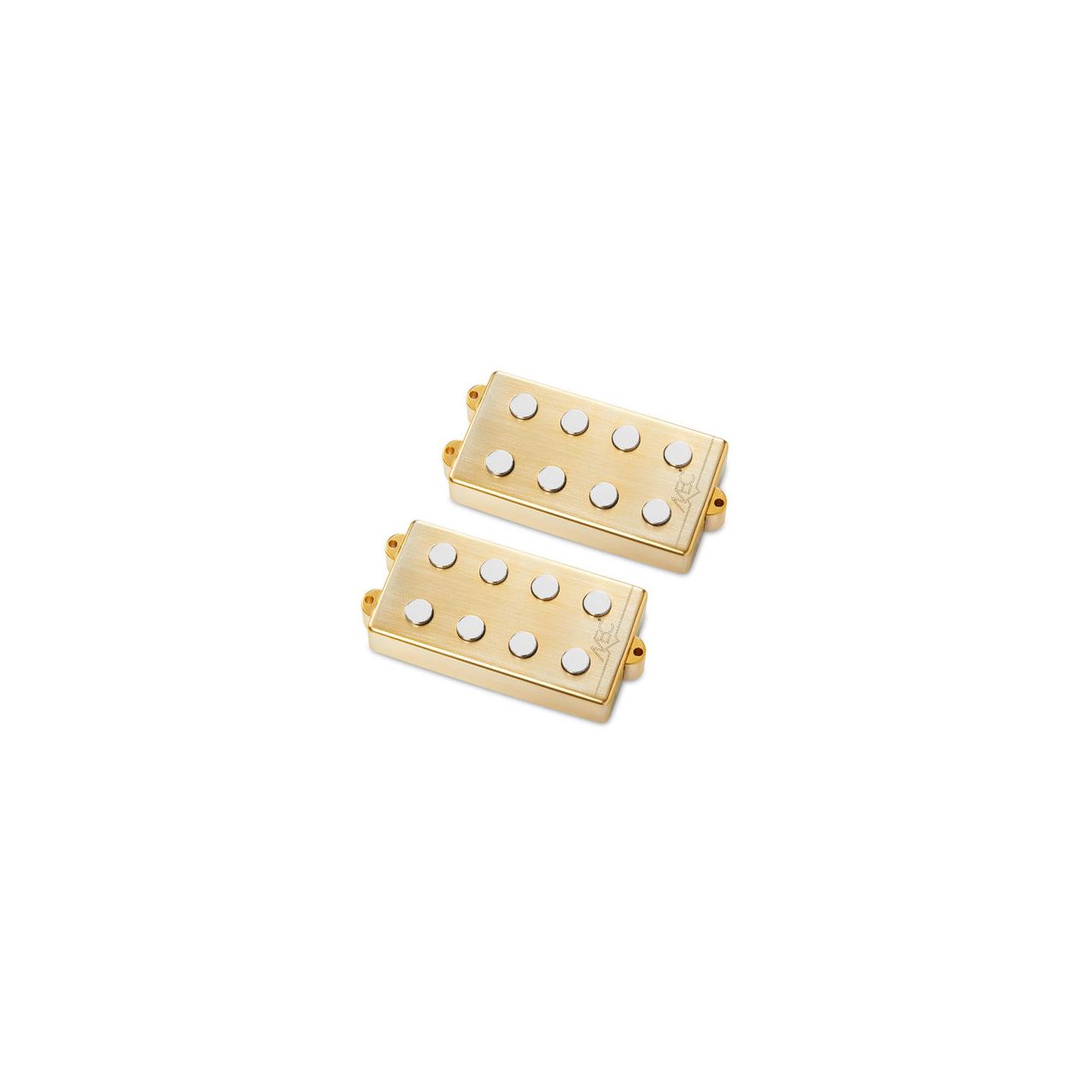 MM-Style Bass Pickup Set, Metal Cover, 4-String - Brushed Gold 