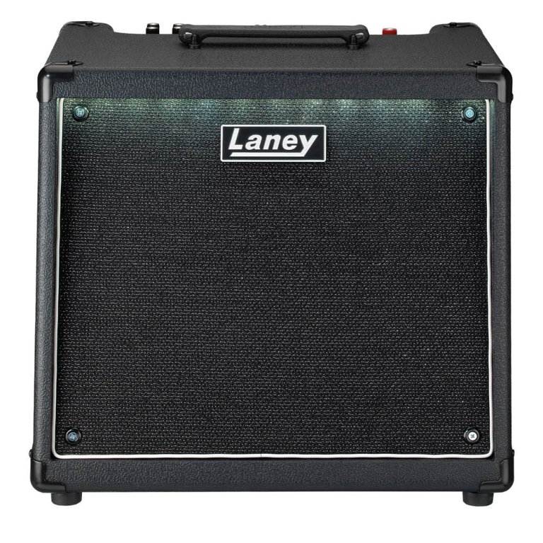 Gitarrenverstärker, schwarz, Lautsprecherbox, Tragegriff, Stoffbespannung