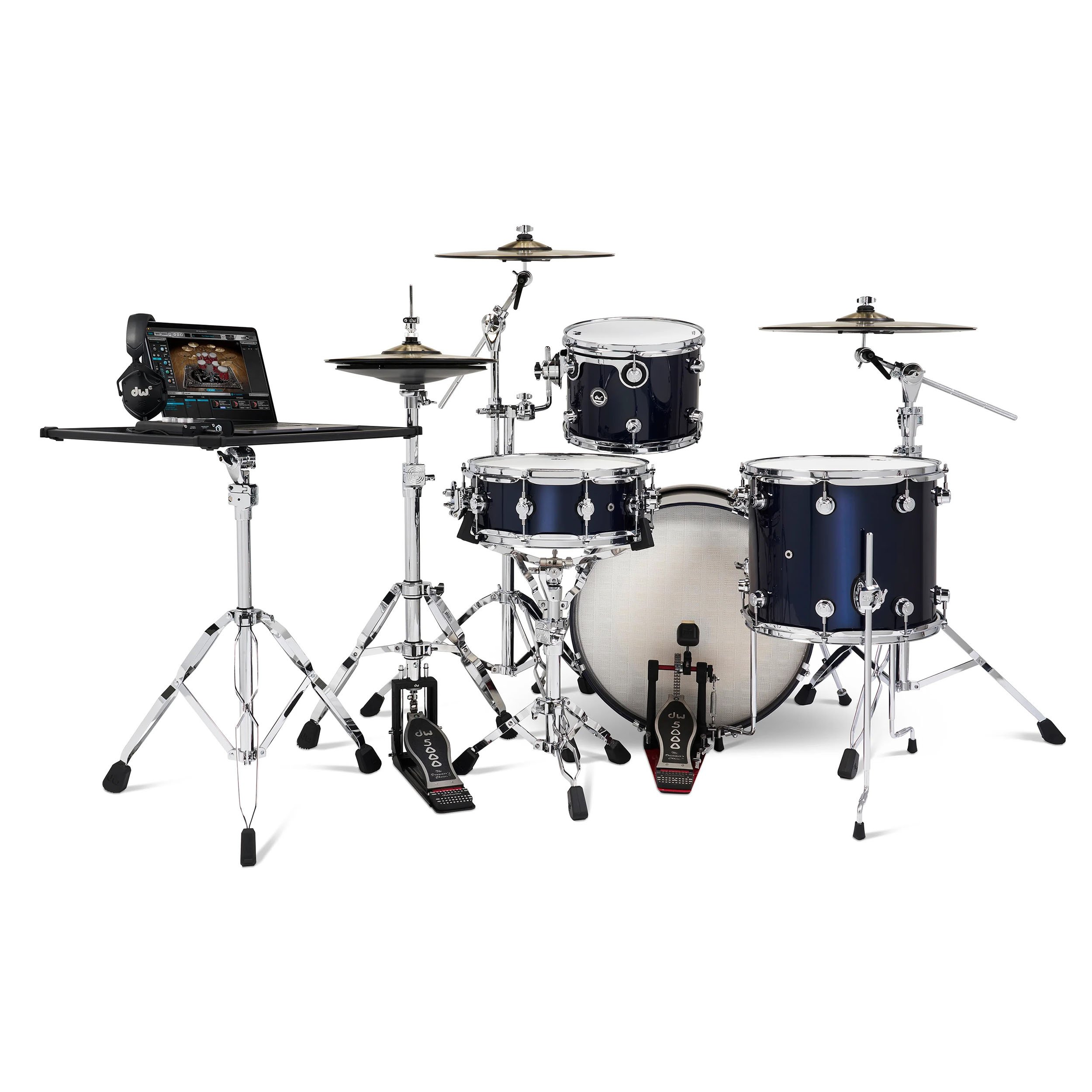 Midnight Blue Metallic | 4-tlg Drum Kit Set mit 3 Becken