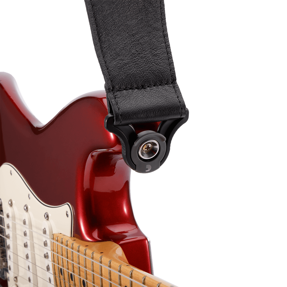 Comfort Auto Lock-Gitarrengurt aus Leder, 2.5" - Black