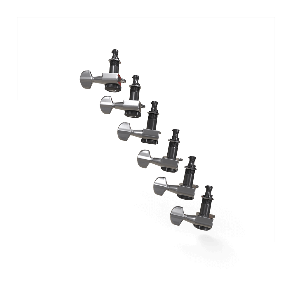 Auto-Trim Stimm-Mechaniken, 6 In-Line-Setup, chrom
