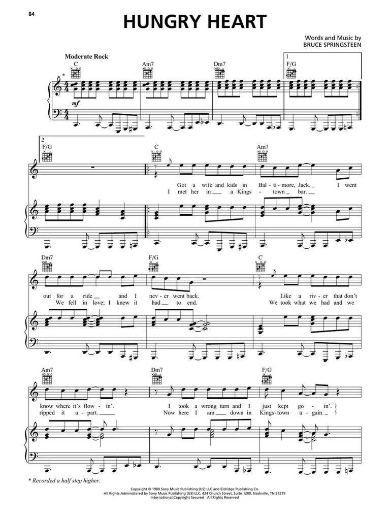Bruce Springsteen Sheet Music Collection