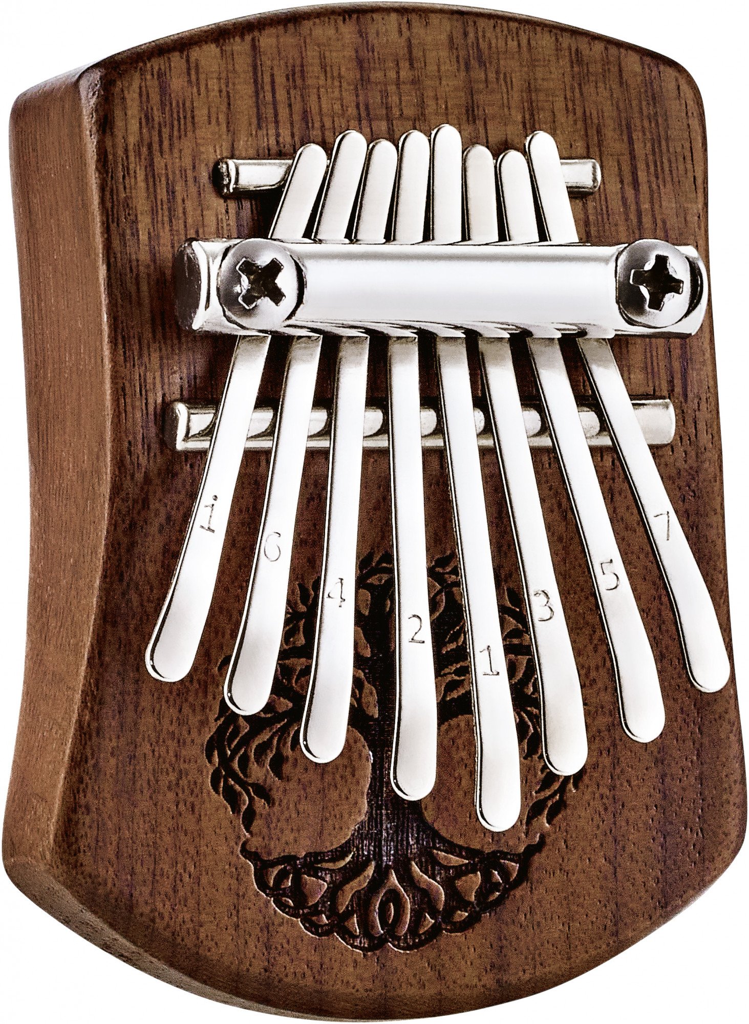 8 Notes Tree of Life solid Kalimba, Walnut