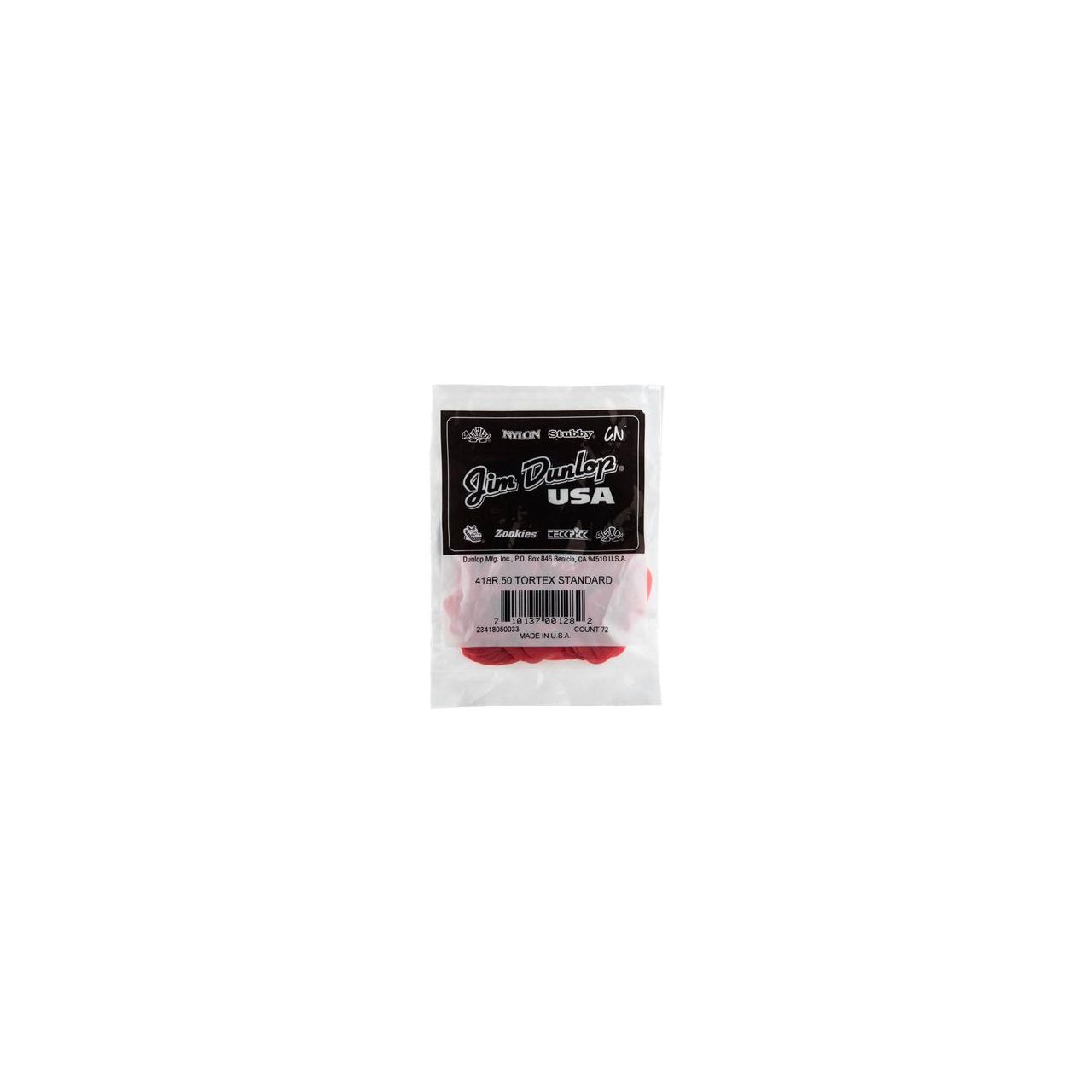 Tortex Standard Players Picks, 72 Stück, rot / 0,50