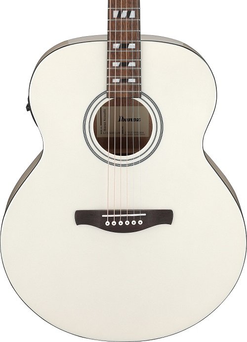 AJ70M2E-PW Pearl White Artwood Jumbo Westerngitarre  