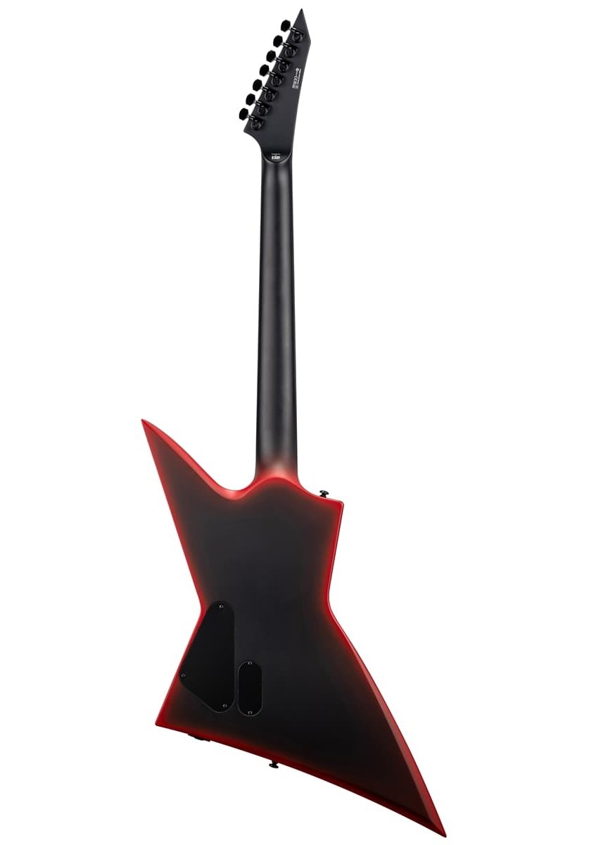 EXL-7B Black Metal II Black Redburst Satin Baritone E-Gitarre