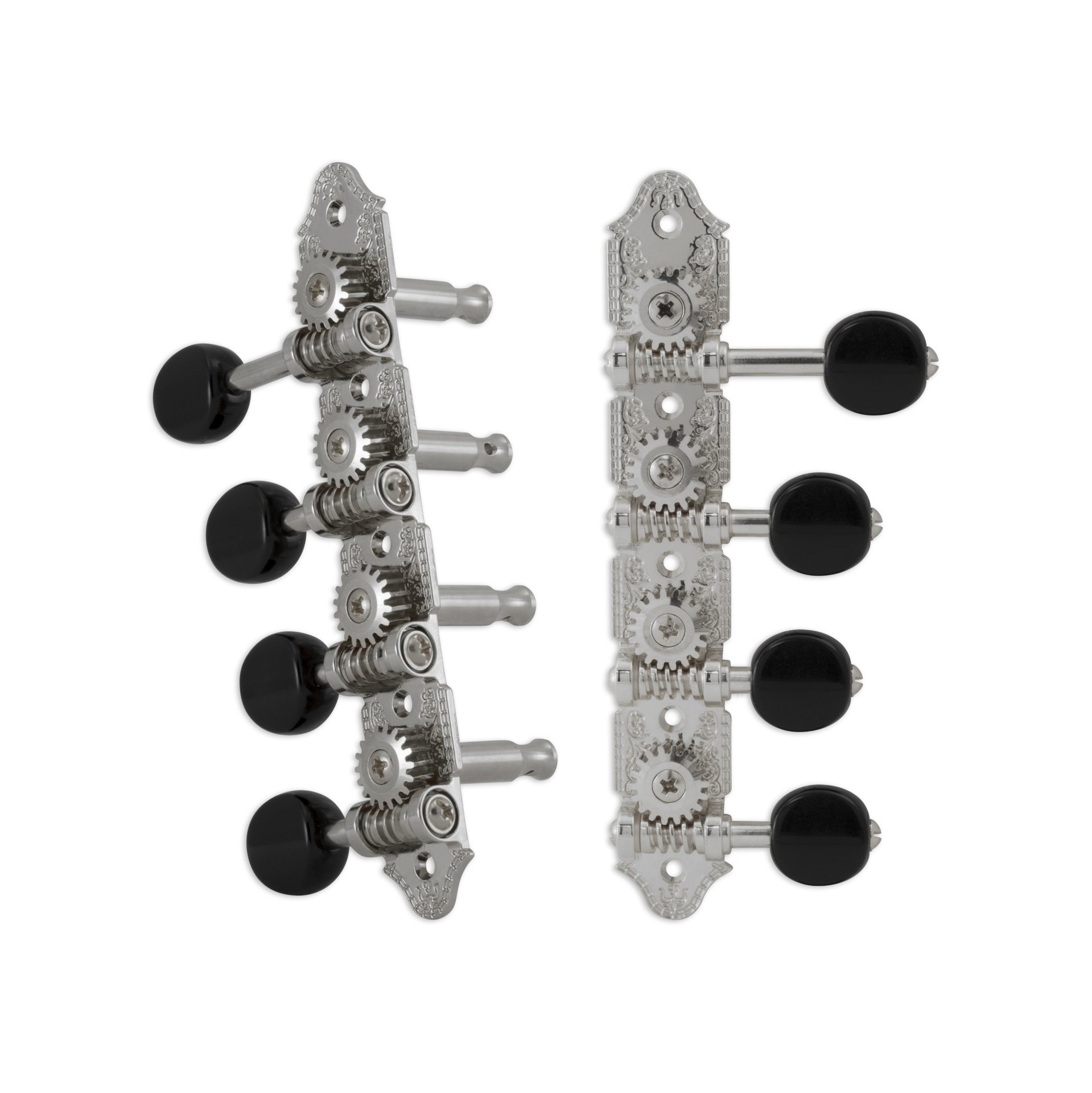 409FVCB Mandolin Machine Heads, Vintage 4 + 4, for "F"-Style Mandolins - Chrome