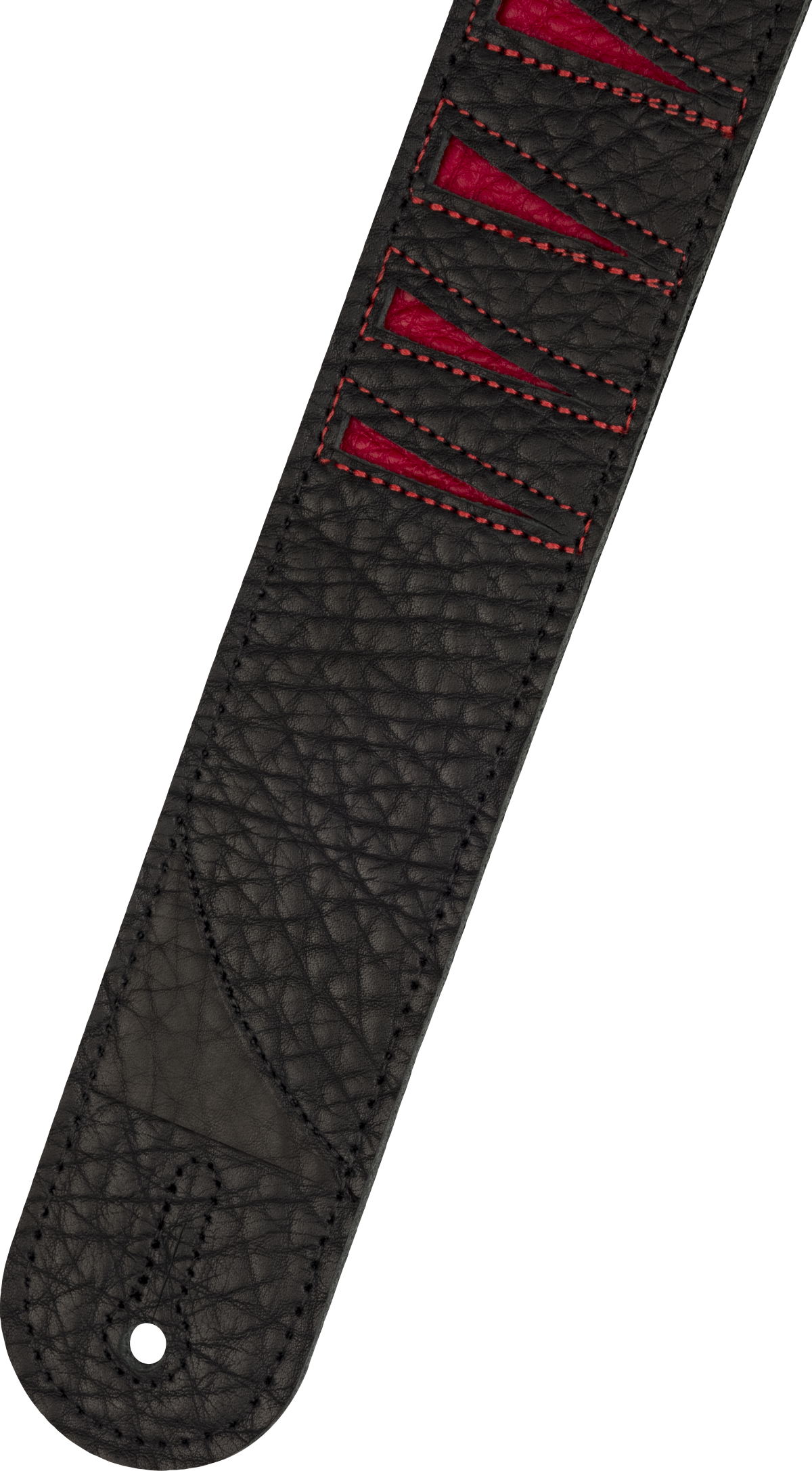 Shark Fin Leather Strap, Red and Black, 2"