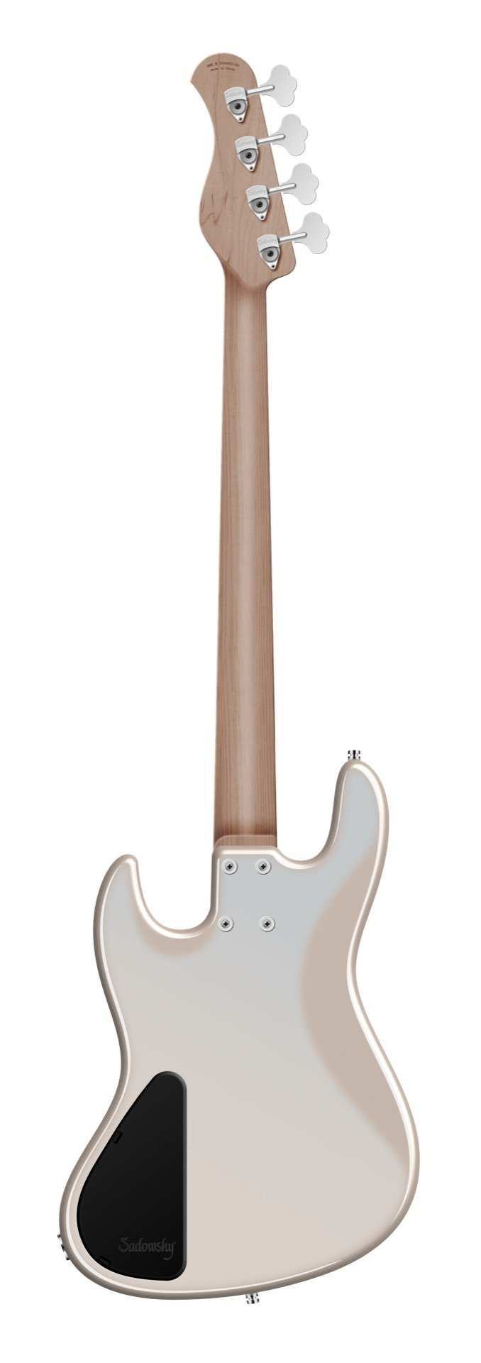 MetroExpress 21-Fret Hybrid P/J Bass, Morado Fingerboard, 4-String - Solid Paper White Metallic High
