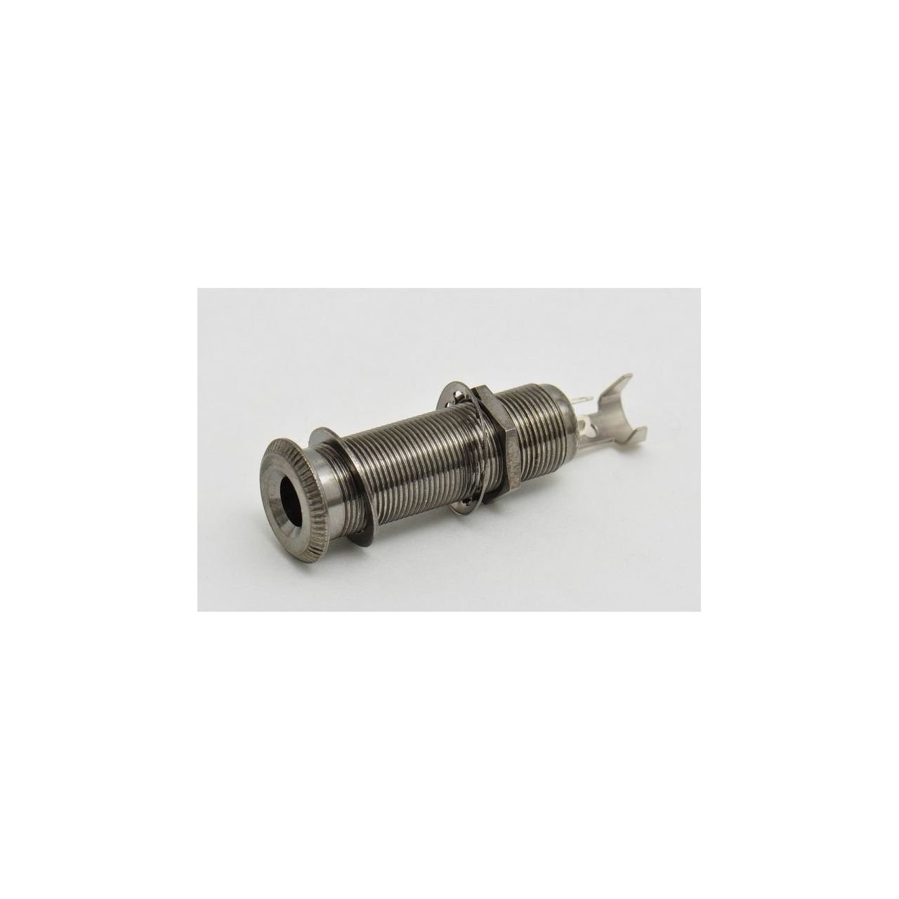 J002B Rohrbuchse, stereo, schwarzchrom
