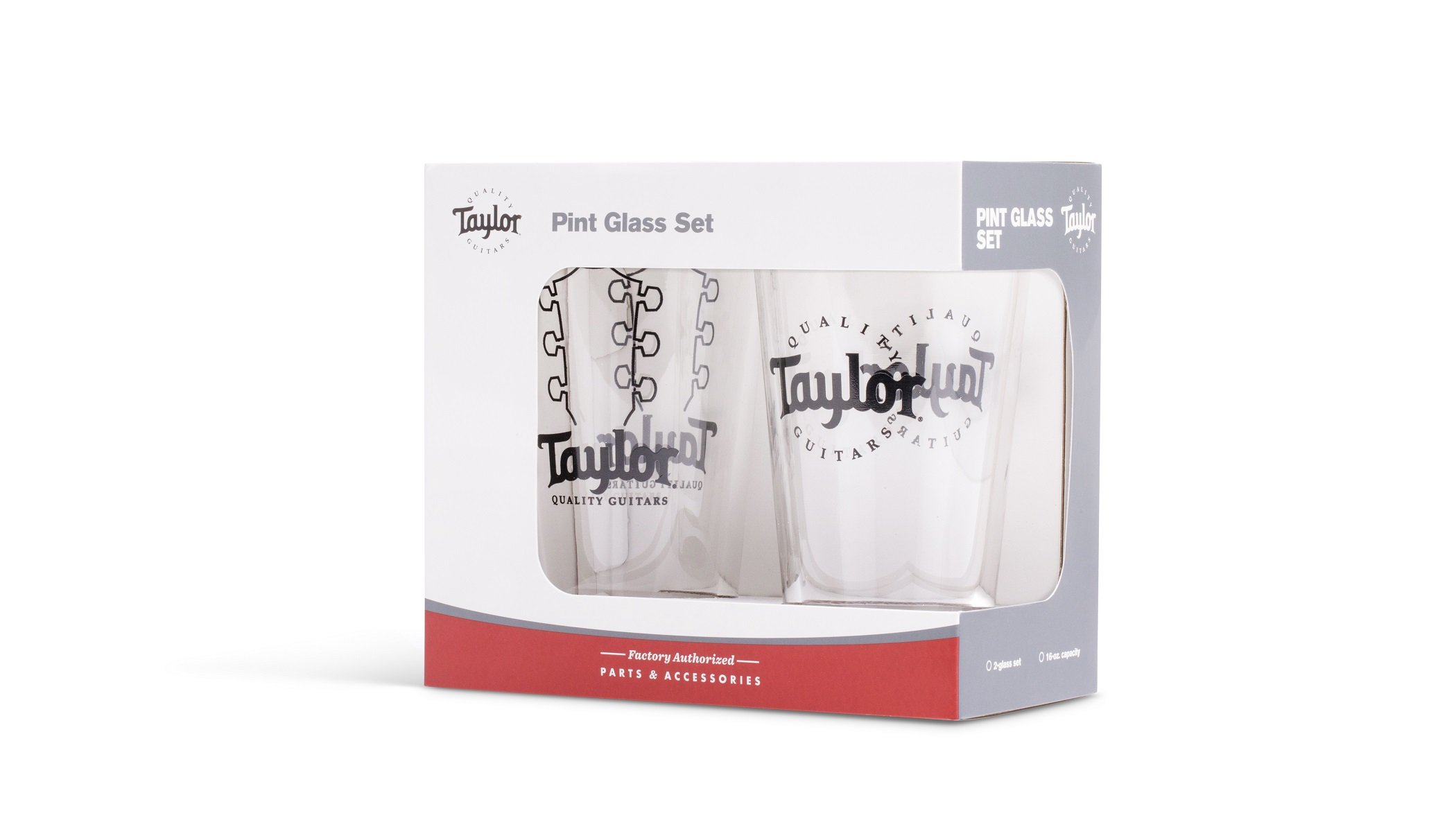 Pint Glasses,Blk Logo,2-Pack