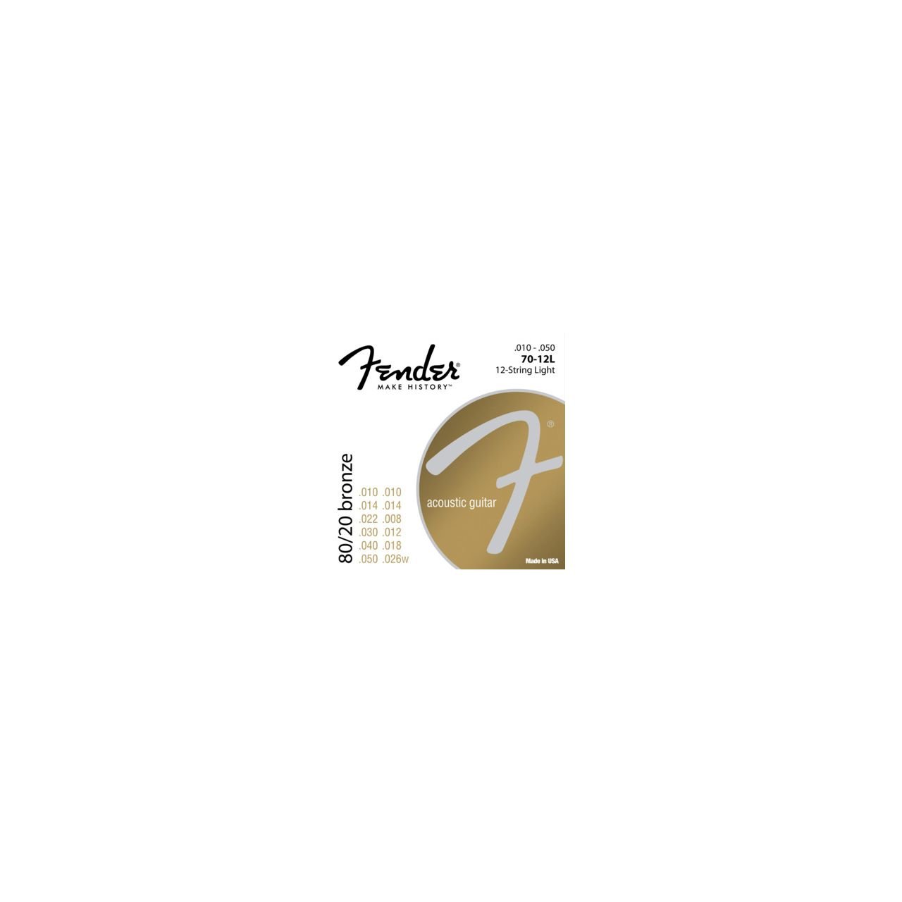 80/20 Bronze Acoustic Strings, Ball End, 70-12L .010-.050 Gauges, Set of 12