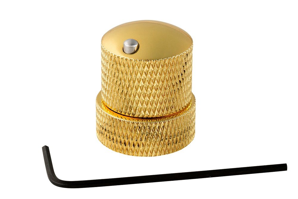 Stacked Potentiometer Dome Knob with Convex Indicator - Gold