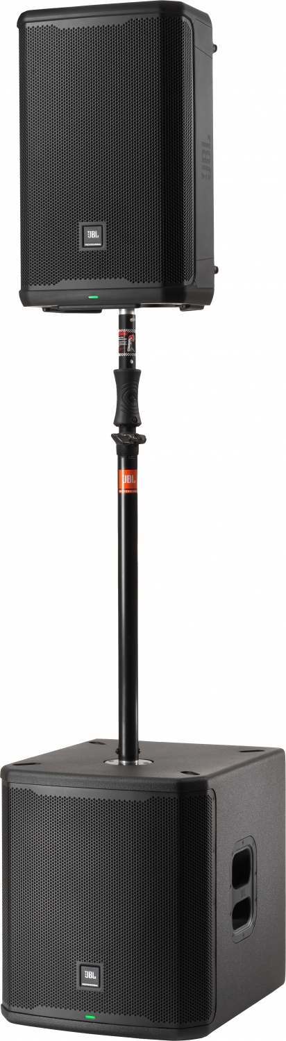 JBL PRX915XLF Detailwinkel – Seitenfläche mit Gehäusestärke und Hebegriff