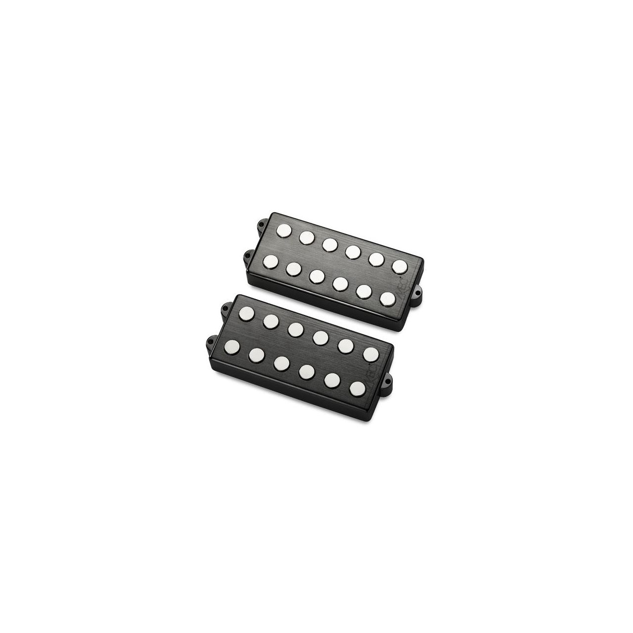 Passive MM-Style Bass Pickup Set, Metal Cover, 6-String - Brushed Black Chrome