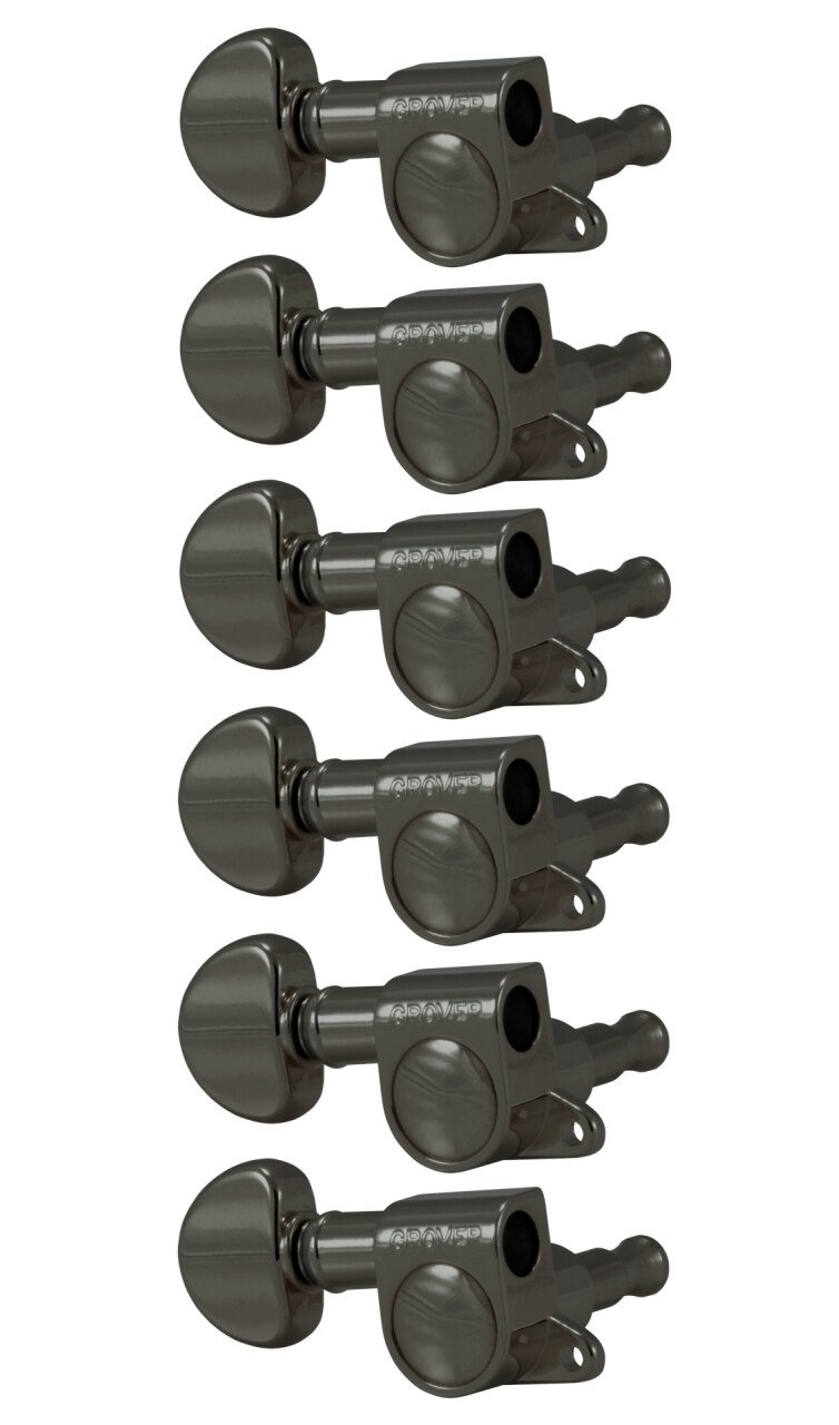 205BNL6 Mini Rotomatics with Round Button - Guitar Machine Heads, 6-in-Line, Lefthand, Treble Side (