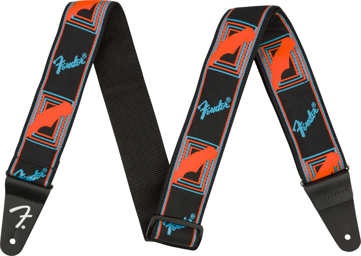 Neon Monogrammed Strap, Blue/Orange