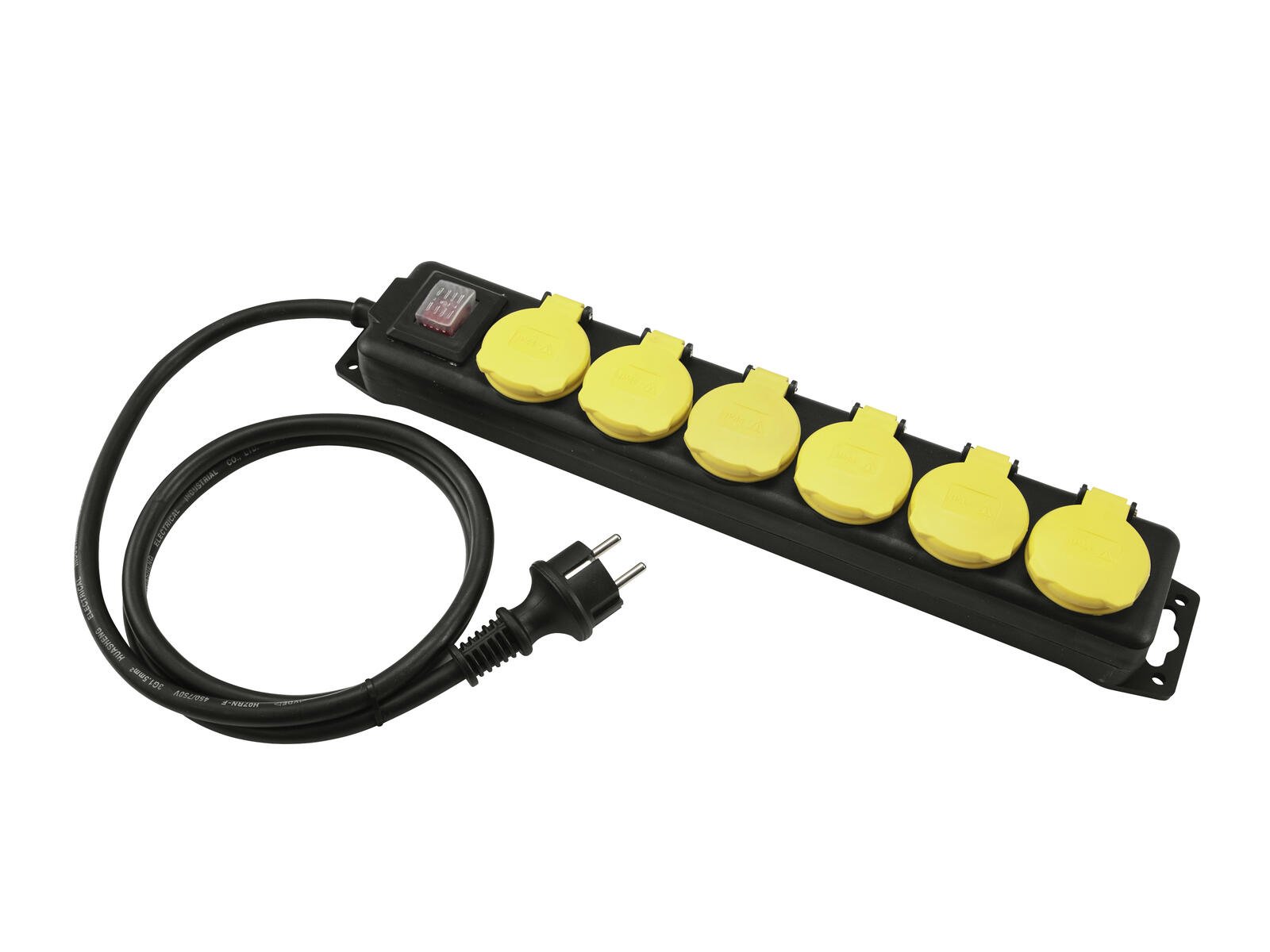 Steckdosenleiste 6-fach IP44 sw 3m