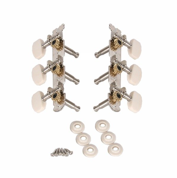 ZA10 Acoustic Guitar Tuning Pegs Keys, Silber (3+3)