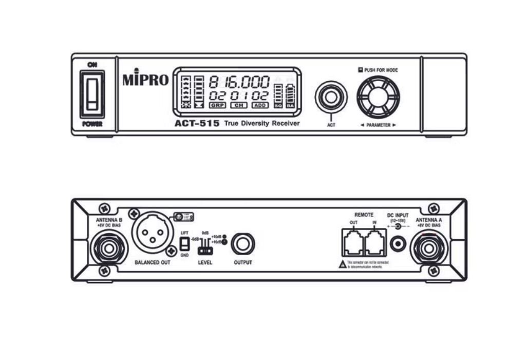 ACT-515 UHF 1-Kanal Empfänger 518-542 MHz (5NB)