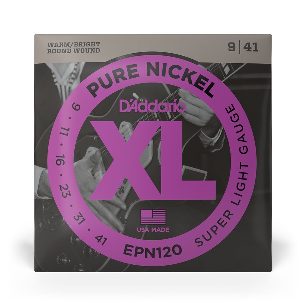 EPN120 Pure Nickel Electric Guitar Strings, Super Light, 09-41