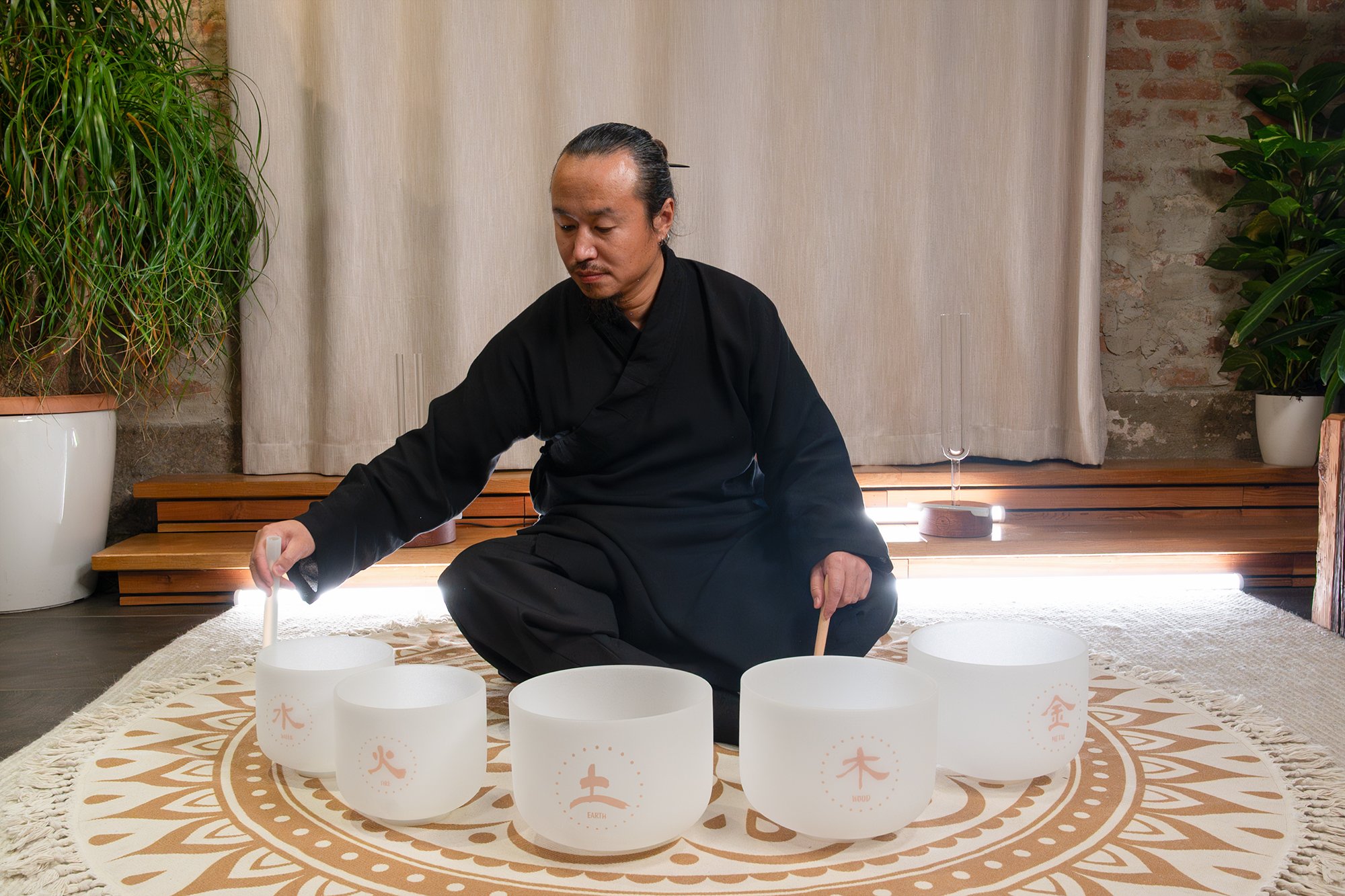 5-teiliges TCM Crystal Singing Bowl Elemente Set