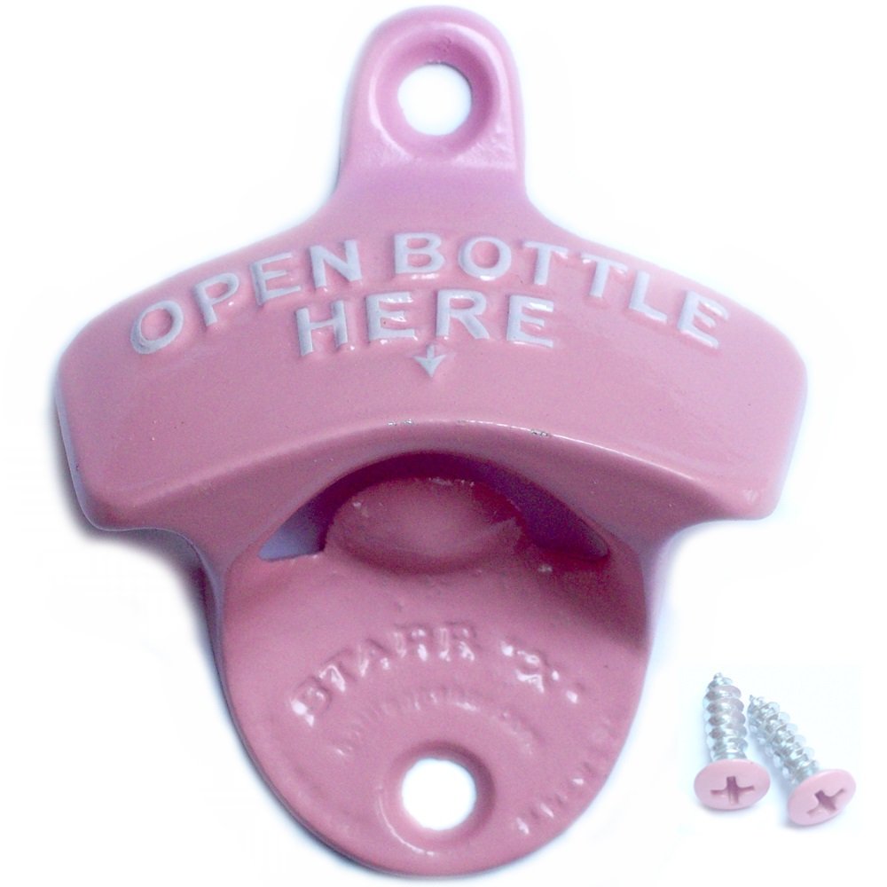 Wandflaschenöffner "Open Bottle Here" - Pink