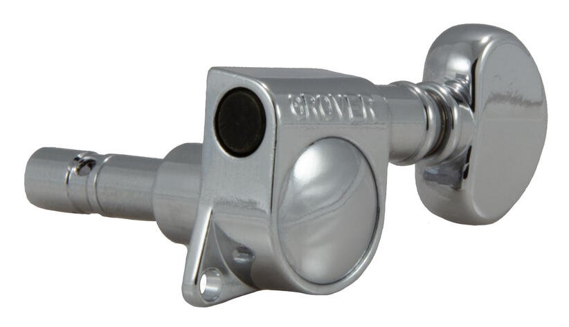 406C6 Mini Locking Rotomatics with Round Button - Guitar Machine Heads, 6-in-Line, Bass Side (Left) 