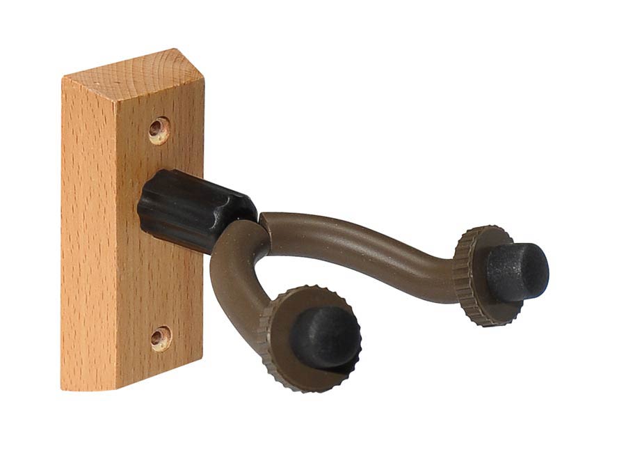 Boston wall mounted hook, straight, wood with deluxe turnable holder