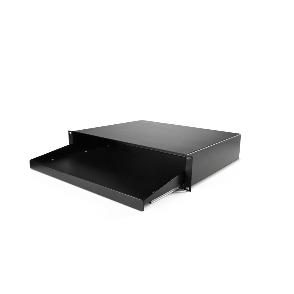19" 2HE Rackschublade mit Tastaturauszug | Stahl