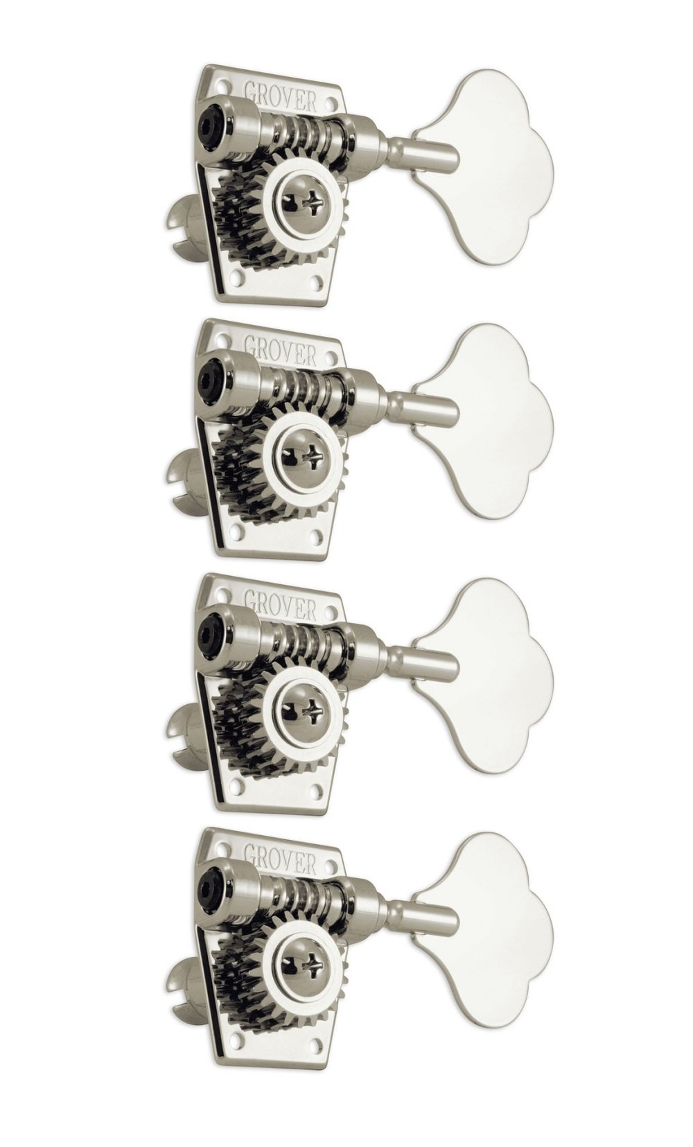 142N4 Vintage Bass Machines - Bass Machine Heads, 4-in-Line, Bass Side (Left) - Nickel