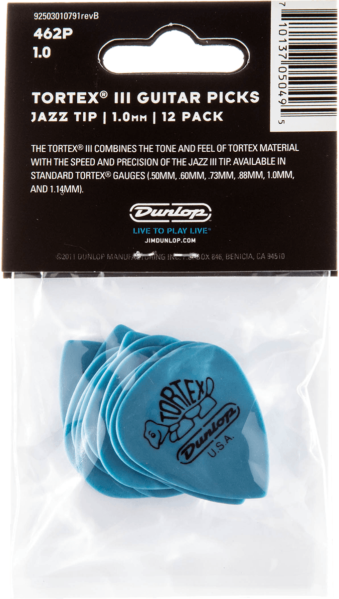 Tortex III Standard Picks, Player's Pack, 12 pcs., blue, 1.00 mm