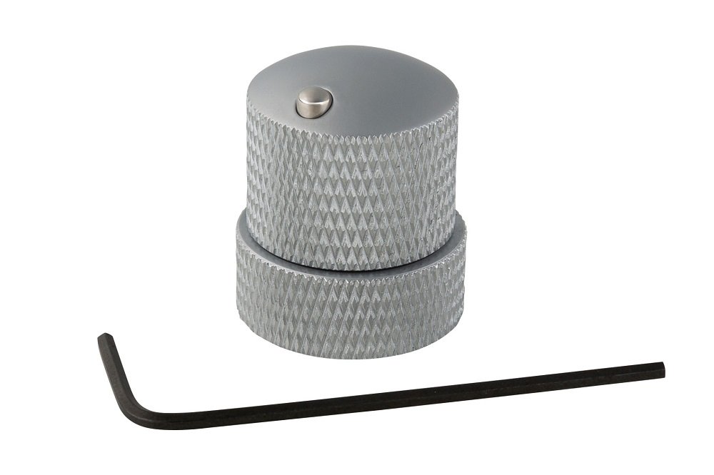 Stacked Potentiometer Dome Knob with Convex Indicator - Satin Chrome