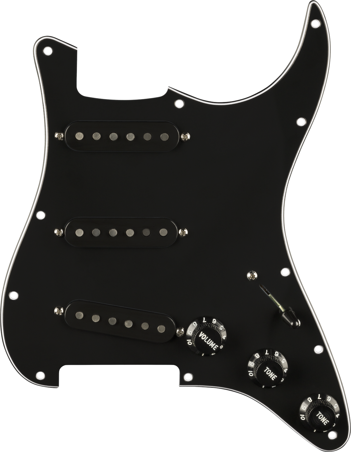 Pre-Wired Strat Pickguard Pure Vintage 59  Black 11 Hole